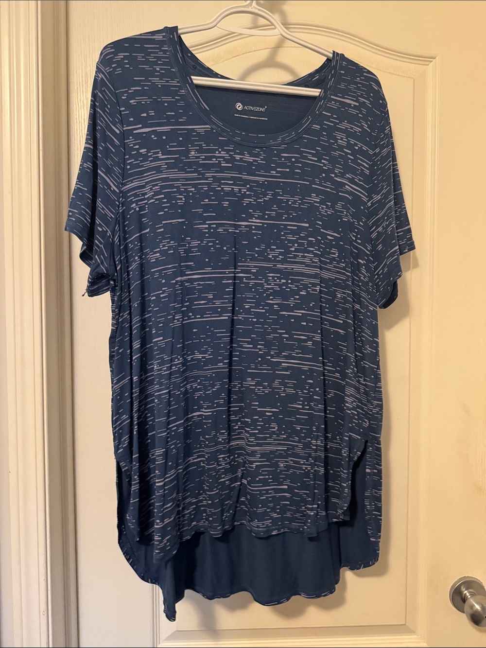 Avenue Blue Heathered Short-Sleeve Tunic